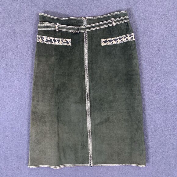 Vintage Houndstooth Skirt S Leather Reversble Rare Unique Bohochic Avante Garde* - Picture 3 of 8